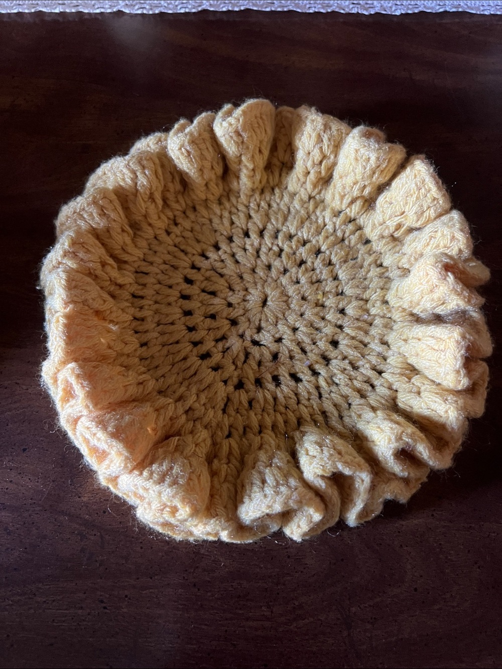 Handcrafted Yellow Crochet Decorative Bowl by